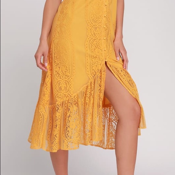 Bohemian Lace Button Midi Dress Boho Femme - Picture 8 of 8